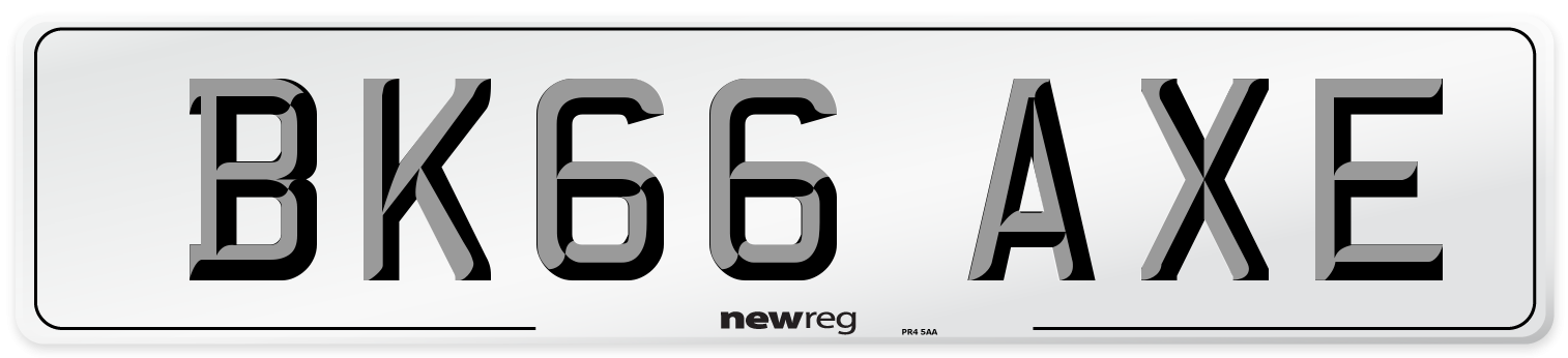 BK66 AXE Number Plate from New Reg